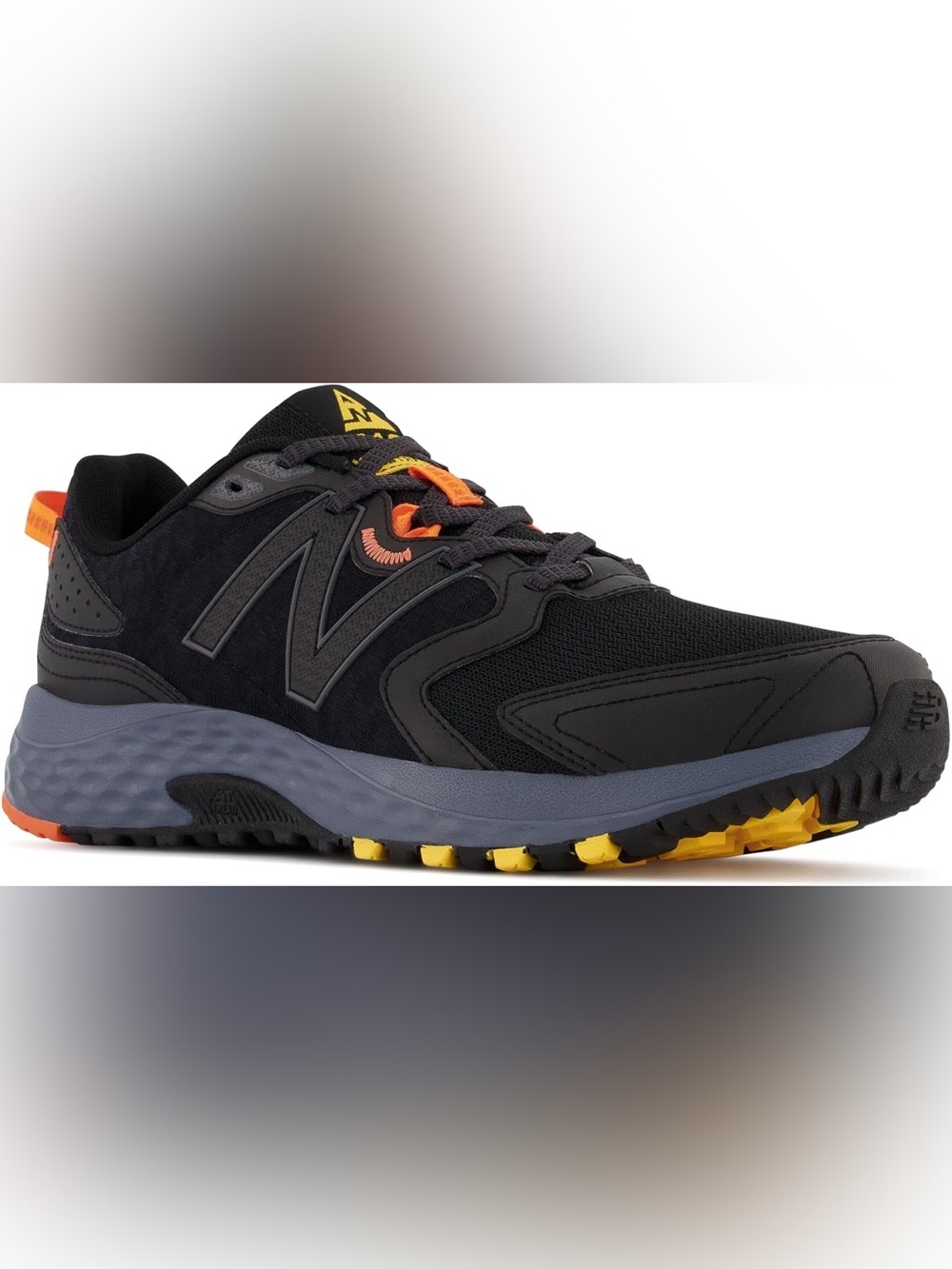 NWOB New Balance 410 v7 Trail Running Shoes Black Orange Men’s 8.5